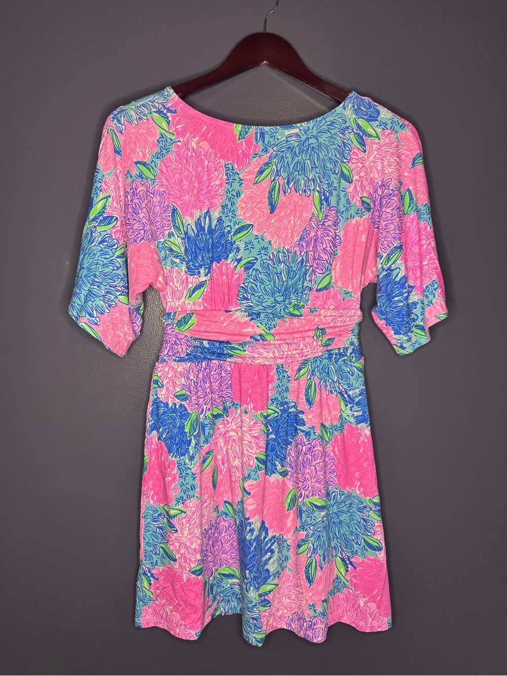 Lilly Pulitzer Pink Floral One-Piece with Blue & Purple Blooms Romper Brand New